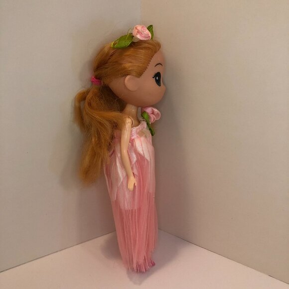 Little Girl Doll Keychain with Pink Dress - Picture 3 of 12